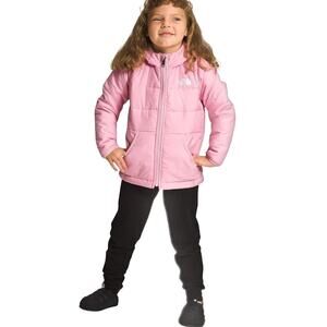 The North Face Kids' Reversible Perrito Hooded Puffer Jacket Pink Cream 6T